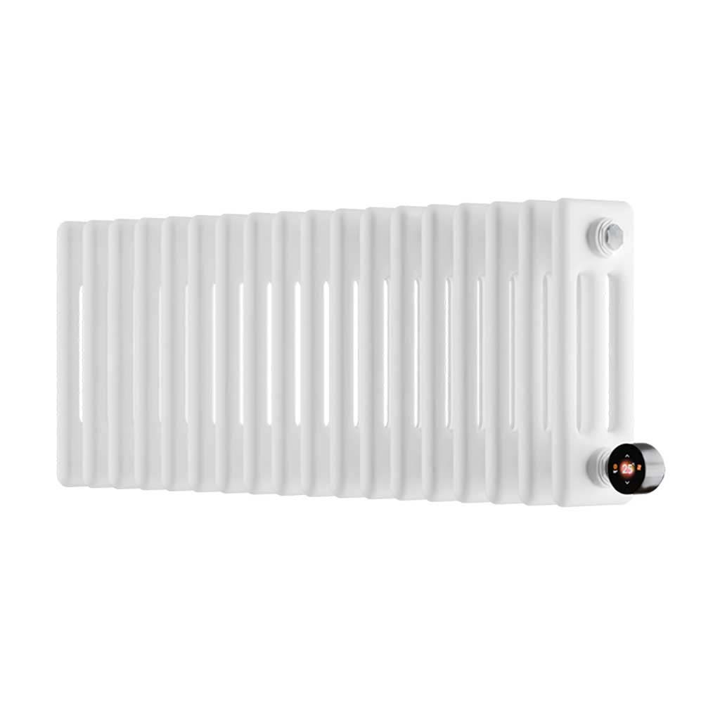 Ecostrad Allerton TriQ WiFi Low Triple Column Electric Radiator - White 1000w (830 x 300mm)