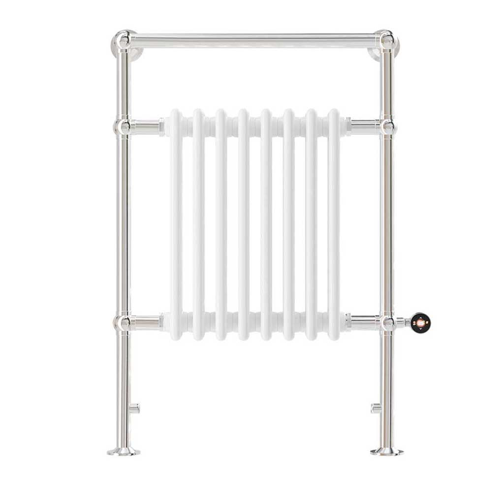 Ecostrad Allerton TriQ WiFi Traditional Electric Flat Top Towel Rail - Chrome 600w (952 x 659mm)
