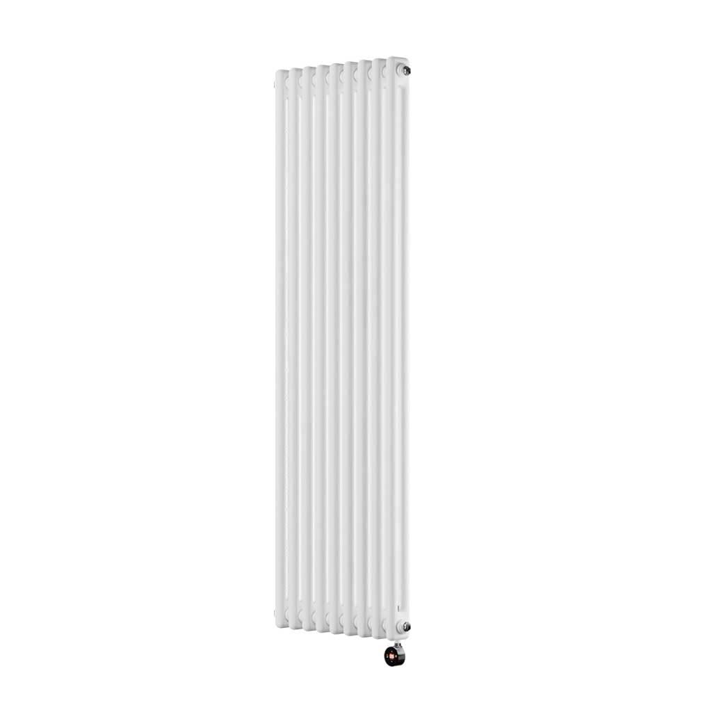 Ecostrad Allerton TriQ WiFi Vertical Double Column Electric Radiator - White 1200w (380 x 1500mm)