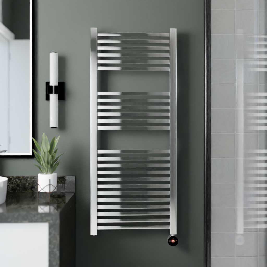 Ecostrad Cube TriQ WiFi Electric Towel Rail - Chrome 