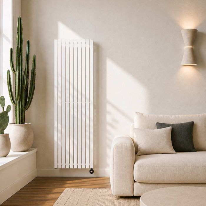 Ecostrad Adesso TriQ WiFi Vertical Designer Electric Radiators - White