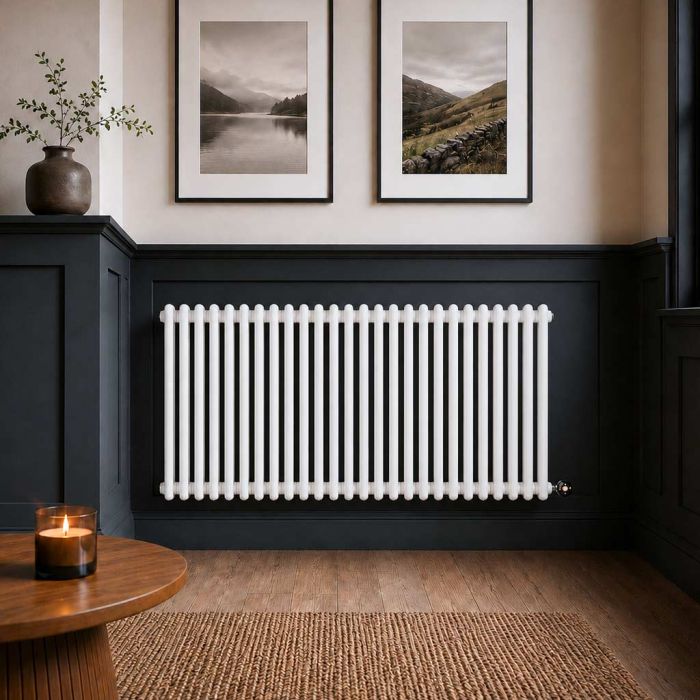 Ecostrad Allerton TriQ WiFi Horizontal Double Column Electric Radiator - White