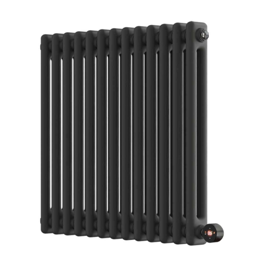 Ecostrad Allerton TriQ WiFi Horizontal Double Column Electric Radiator - Anthracite 600w (605 x 600mm) photo