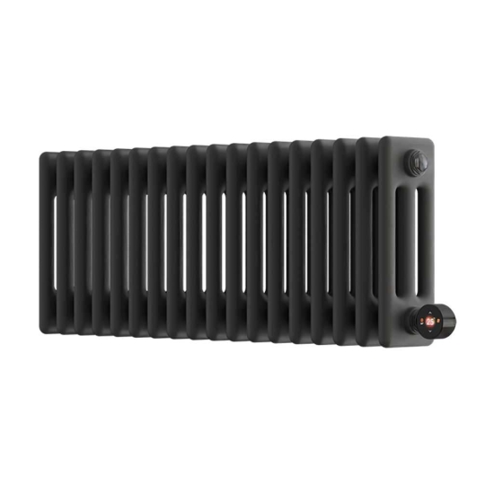 Ecostrad Allerton TriQ WiFi Low Triple Column Electric Radiator - Anthracite 1000w (830 x 300mm) photo