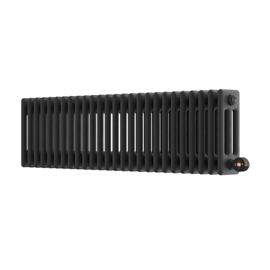Ecostrad Allerton TriQ WiFi Low Triple Column Electric Radiator - Anthracite 1200w (1190 x 300mm) photo