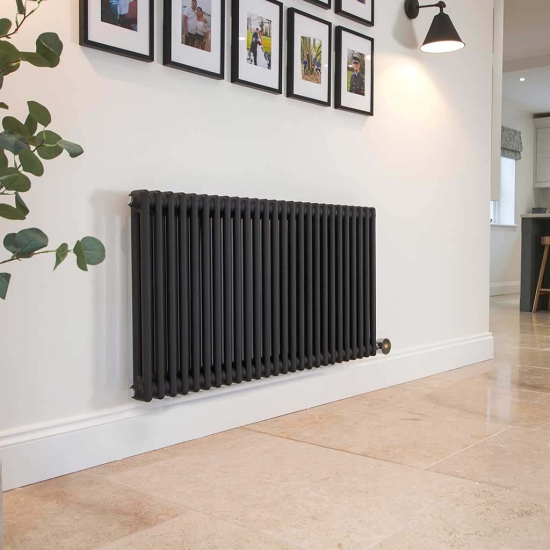 Ecostrad Allerton TriQ WiFi Horizontal Double Column Electric Radiator - Anthracite photo