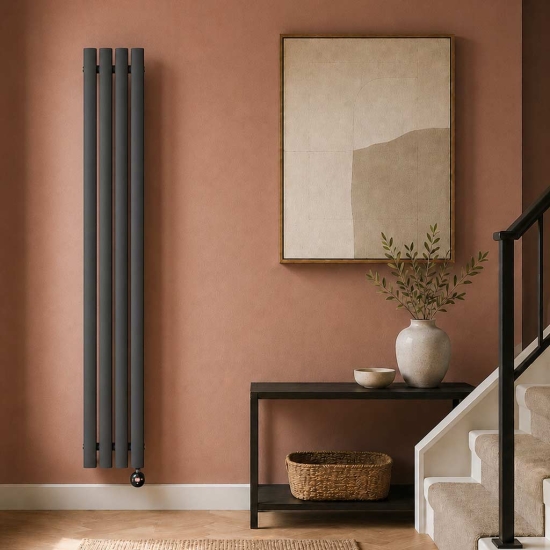 Ecostrad Allora TriQ WiFi Vertical Designer Electric Radiator - Anthracite photo