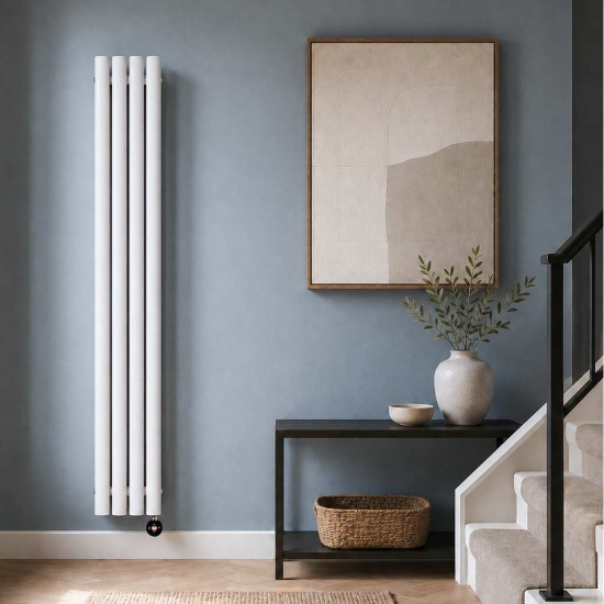 Ecostrad Allora TriQ WiFi Vertical Designer Electric Radiator - White photo
