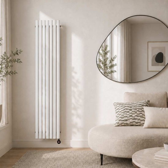 Ecostrad Alto TriQ WiFi Vertical Designer Electric Radiator - White photo