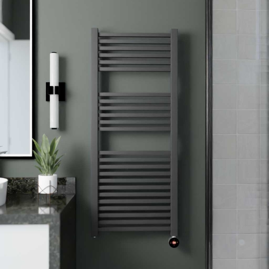 Ecostrad Cube TriQ WiFi Electric Towel Rail - Anthracite photo