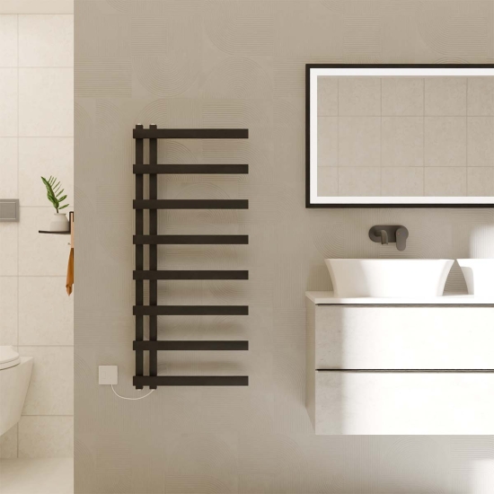 Ecostrad Vanto Electric Towel Rail - Black photo