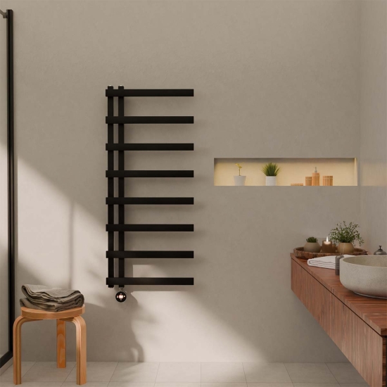 Ecostrad Vanto TriQ WiFi Electric Towel Rail - Black photo