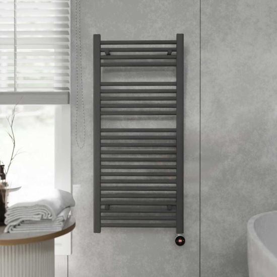 Ecostrad Fina-E TriQ WiFi Electric Towel Rail - Anthracite photo