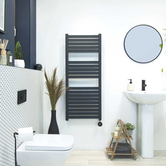 Ecostrad Scala TriQ WiFi Electric Towel Rail - Anthracite  photo