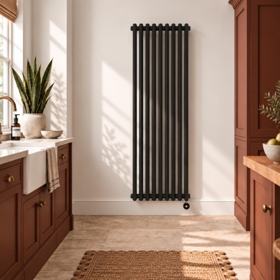 Ecostrad Allerton TriQ WiFi Vertical Triple Column Electric Radiator - Anthracite photo