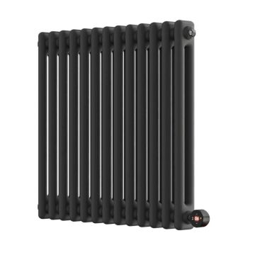 Ecostrad Allerton TriQ WiFi Horizontal Double Column Electric Radiator - Anthracite 600w (605 x 600mm)