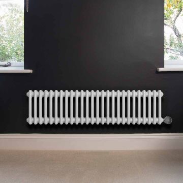 Ecostrad Allerton iQ WiFi Low Double Column Electric Radiator - White 1000w (1190 x 300mm)