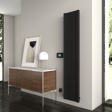Carisa Boreas B Vertical Electric Radiator - Black 2000w (1800 x 369mm)