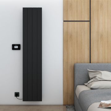 Carisa Boreas M Vertical Electric Radiator - Black 2000w (1800 x 369mm)