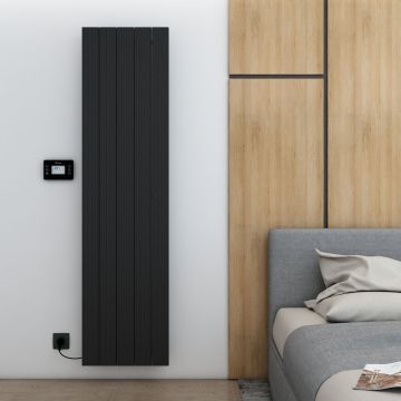 Carisa Boreas M Vertical Electric Radiator - Black 2500w (1800 x 462mm)