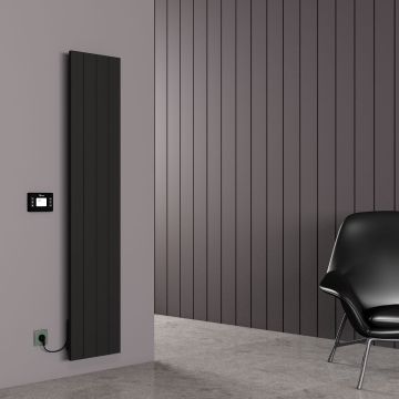 Carisa Boreas N Vertical Electric Radiator - Black 2000w (1800 x 369mm)