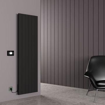 Carisa Boreas N Vertical Electric Radiator - Black 3000w (1800 x 555mm)