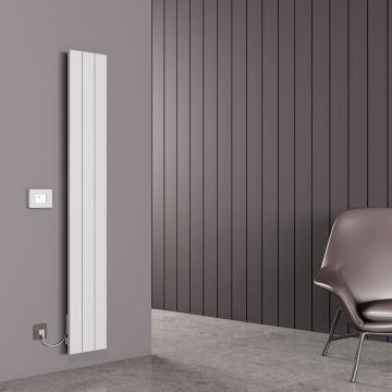 Carisa Boreas N Vertical Electric Radiator - White 1500w (1800 x 276mm)