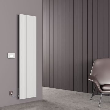 Carisa Boreas N Vertical Electric Radiator - White 2500w (1800 x 462mm)