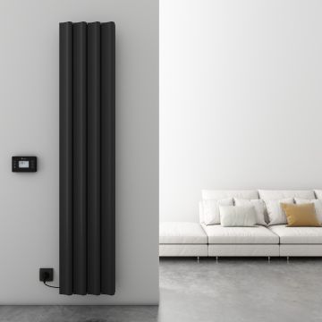 Carisa Boreas S Vertical Electric Radiator - Black 2000w (1800 x 369mm)