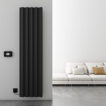 Carisa Boreas S Vertical Electric Radiator - Black 2500w (1800 x 462mm)