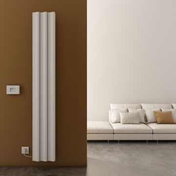 Carisa Boreas S Vertical Electric Radiator - White 1500w (1800 x 276mm)