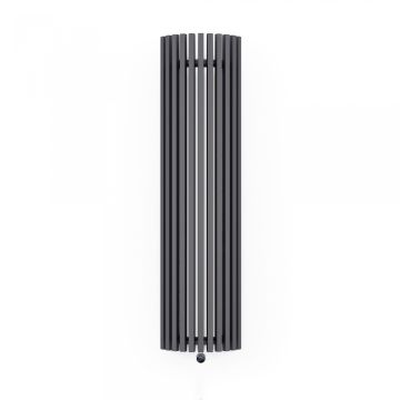 Terma Triga E AW Vertical Designer Electric Radiator - Curved Anthracite 1200w (430 x 1700mm)