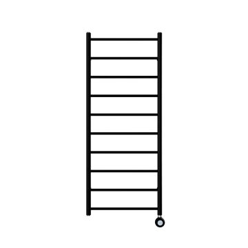 Ecostrad Round Jet Velto Thermostatic Electric Towel Rail - Black 400w (500 x 1200mm)