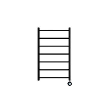 Ecostrad Round Jet Velto Thermostatic Electric Towel Rail - Black 300w (500 x 800mm)