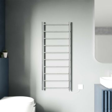 Ecostrad Round Jet Electric Towel Rail - Chrome