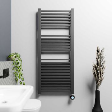 Ecostrad Cube Velto Thermostatic Electric Towel Rail - Anthracite