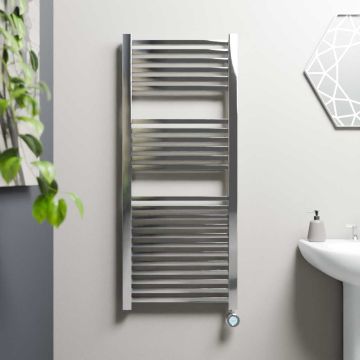 Ecostrad Cube Velto Thermostatic Electric Towel Rail - Chrome