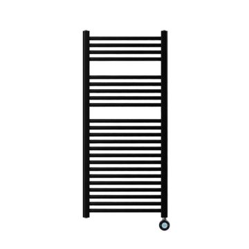 Ecostrad Fina-E Velto Thermostatic Electric Towel Rail - Black 300w (500 x 1100mm)