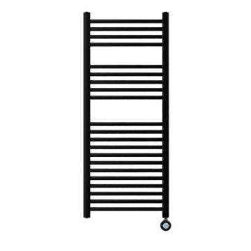 Ecostrad Fina-E Velto Thermostatic Electric Towel Rail - Black 400w (500 x 1200mm)
