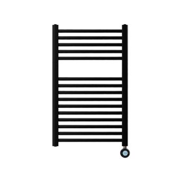 Ecostrad Fina-E Velto Thermostatic Electric Towel Rail - Black 200w (500 x 800mm)