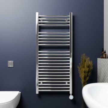 Ecostrad Fina-E Velto Thermostatic Electric Towel Rail - Chrome
