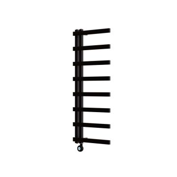Ecostrad Vanto Velto Thermostatic Electric Towel Rail - Black 600w (500 x 1150mm)