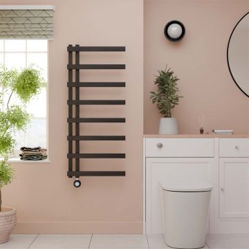 Ecostrad Vanto Velto Thermostatic Electric Towel Rail - Black