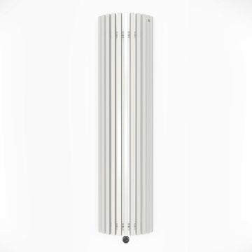 Terma Triga E AW Vertical Designer Electric Radiator - Curved White 1200w (430 x 1900mm)