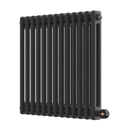 Ecostrad Allerton TriQ WiFi Horizontal Double Column Electric Radiator - Anthracite 600w (605 x 600mm)