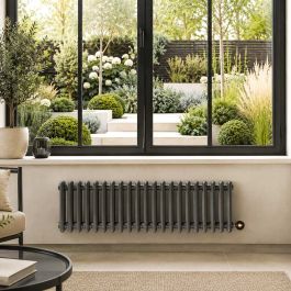 Ecostrad Allerton TriQ WiFi Low Triple Column Electric Radiator - Anthracite