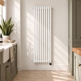 Ecostrad Allerton TriQ WiFi Vertical Triple Column Electric Radiator - White