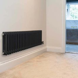 Ecostrad Allerton TriQ WiFi Low Double Column Electric Radiator - Anthracite 1000w (1190 x 300mm)