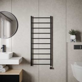Ecostrad Round Jet TriQ WiFi Electric Towel Rail - Black