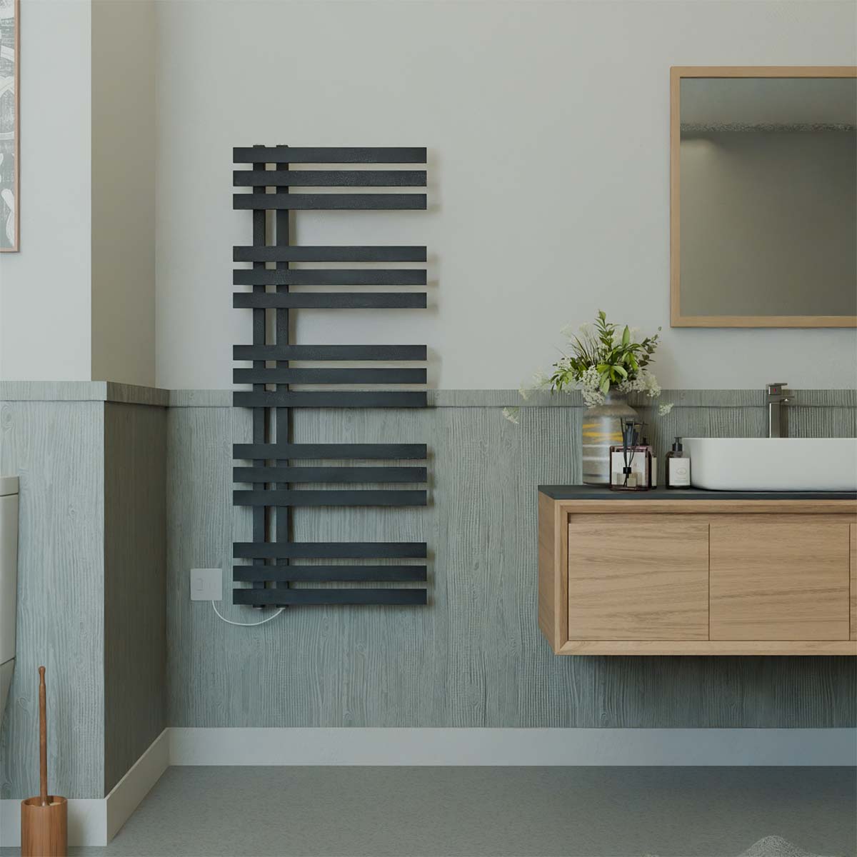 Ecostrad Scena Electric Towel Rail - Black